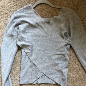 Grey cross back sweater